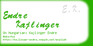 endre kajlinger business card